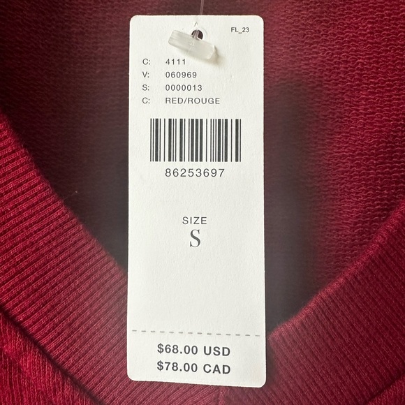 T.La Anthropologie V-Neck Sleeveless Sweatshirt NWT - Picture 10 of 13